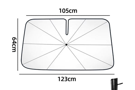 SunShield 360 – Rotatable Umbrella-Style Car Windshield Sunshade with UV & Heat Protection