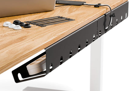 Cable Management under Desk for Easy Mounting Under-Table I Set of 3 - with 10X Cable Ties I Desk Organizer for Office/Home Office Table Thoughtful Cable Tray Holder, Black